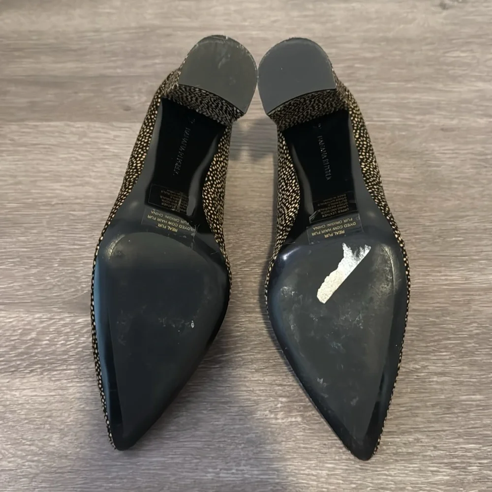 Banana Republic Real Fur Animal Print Pointed Toe Pumps